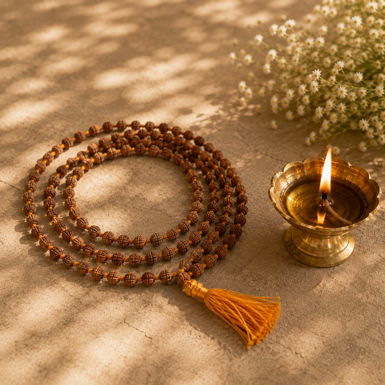 Rudraksha Japastra bead close-up