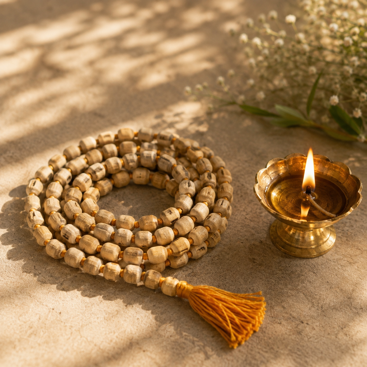 Tulsi Japastra bead close-up